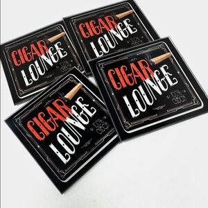 Cigar Lounge Coaster Set